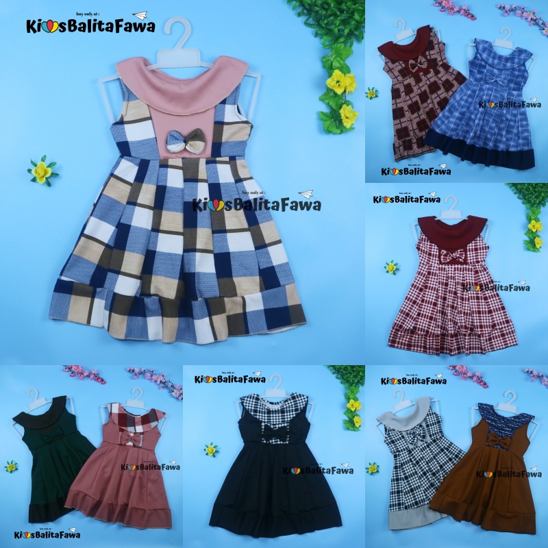 Dress Cantika uk 4-5 Tahun / Dres Yukensi Harian Baju Anak Perempuan Gaun Pesta Balita Cewek Import