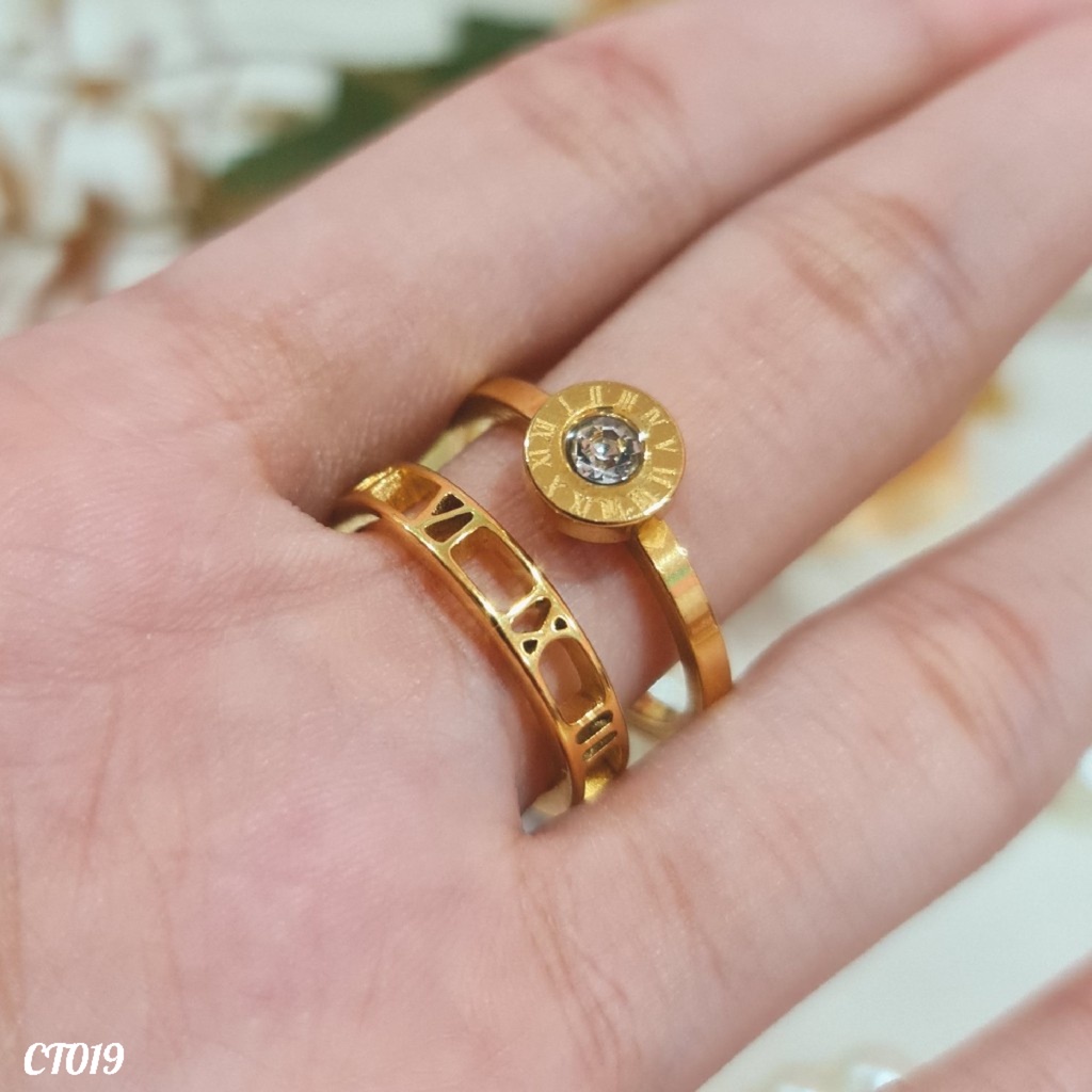 PGX Cincin Titanium Couple Tunangan Aksesoris Fashion Perhiasan Anti Karat - CT019