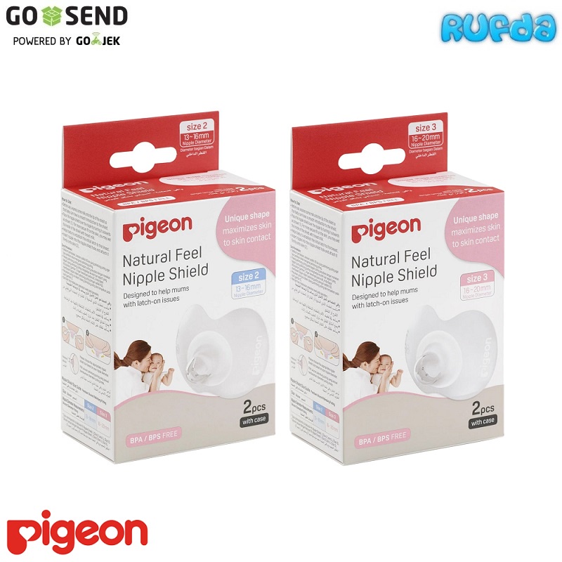 Pigeon Silicone Nipple Shield Natural Feel Fit Pelindung Penyambung Puting Ibu Menyusui