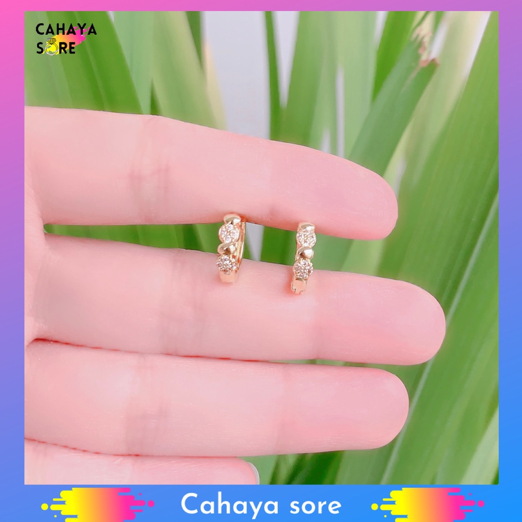 Anting Xuping Gold Anting Anak Model Clip Permata Cantik AA14