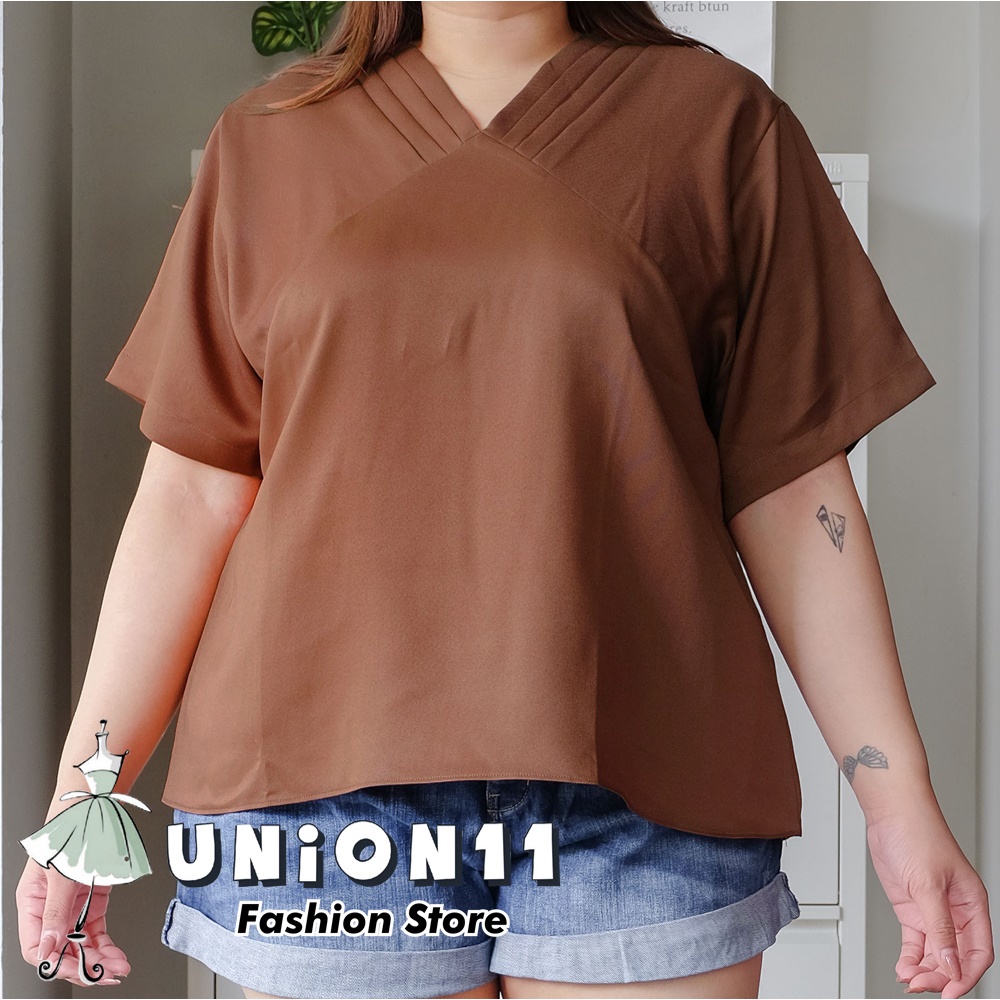 UNION11 - ATASAN JUMBO WANITA LD 126 / BAJU JUMBO WANITA / BAJU KERJA WANITA BIGSIZE / BLOUSE JUMBO WANITA / ATASAN JUMBO XXXL WANITA KAZU