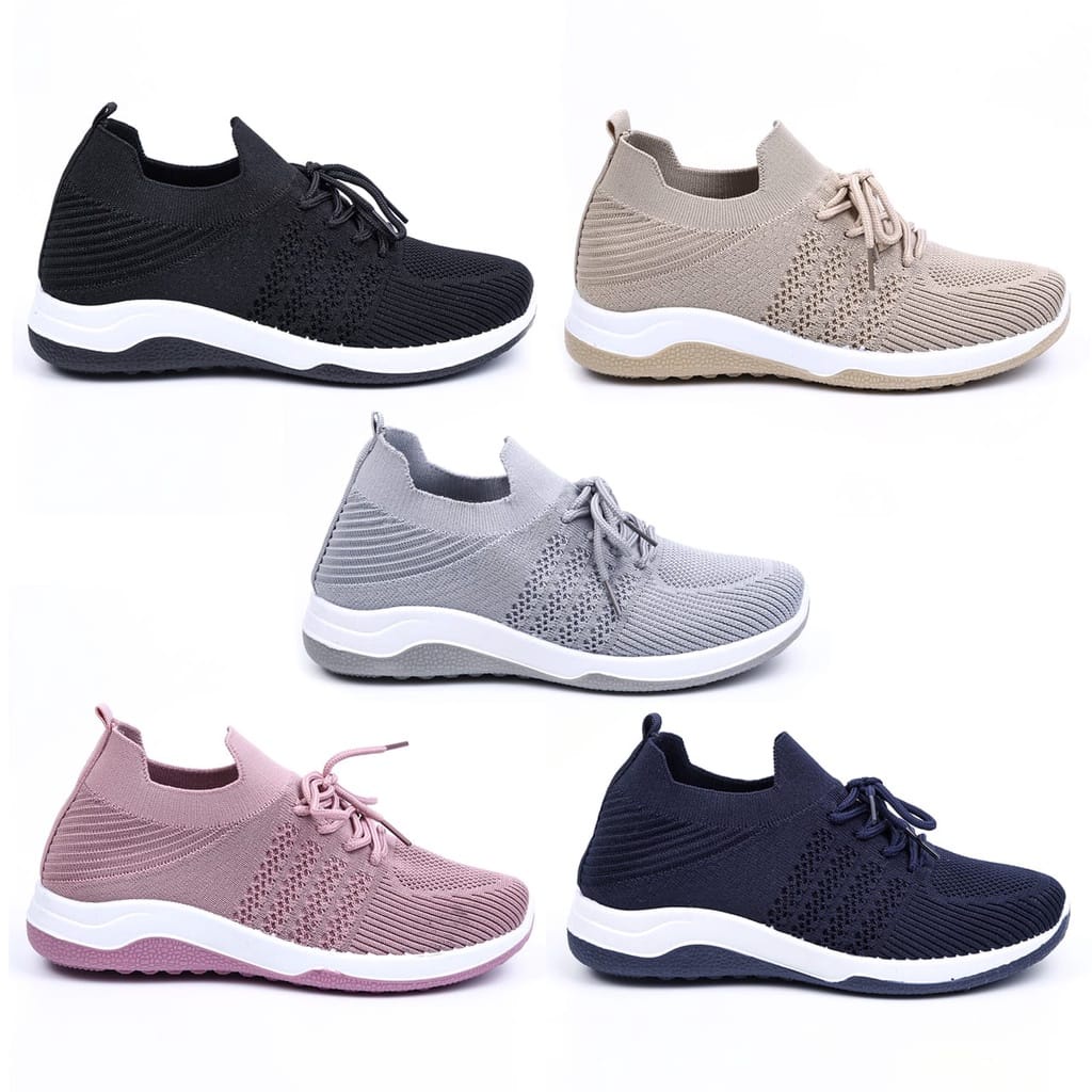 GROSIRTAS &quot;FREE BOX&quot; LV0195 Sepatu Sport Import Wanita Sepatu Sneakers Olahraga