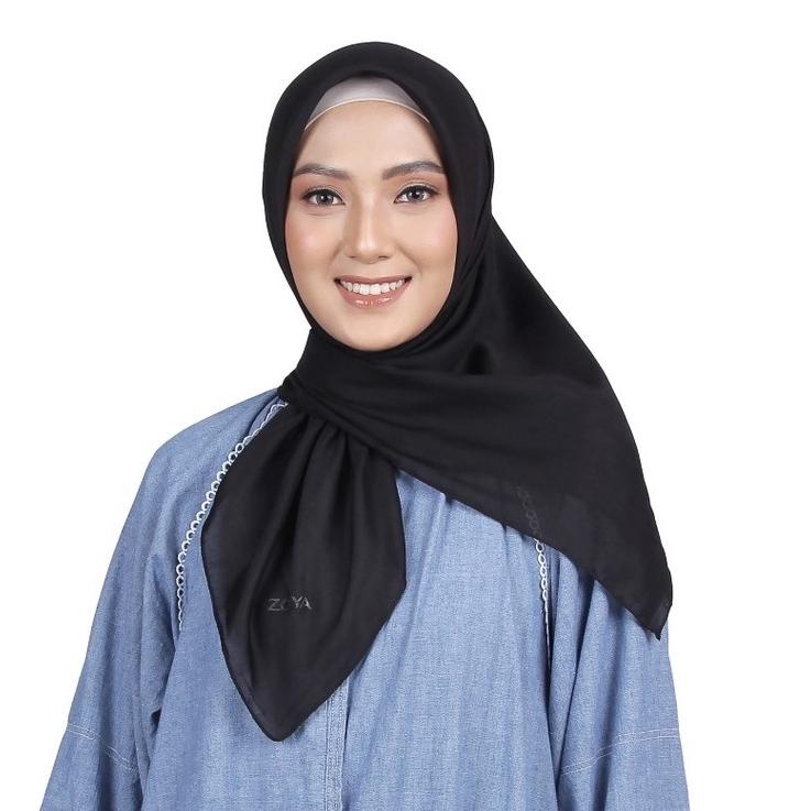 LANGSUNG ATC Zoya Azra Scarf - Kerudung Hijab Segiempat Polos Bahan Polyspun
