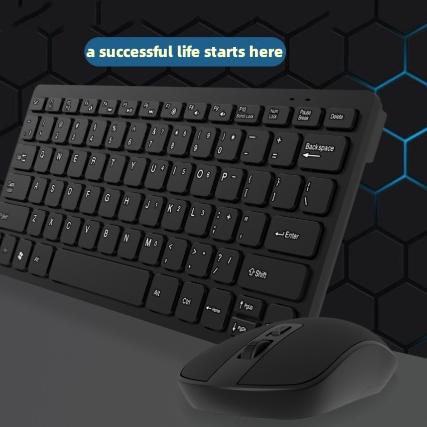♞ keyboard wireless and mouse set gaming combo paket mini slim GKM901-Hitam/Keyboard wireless mouse 