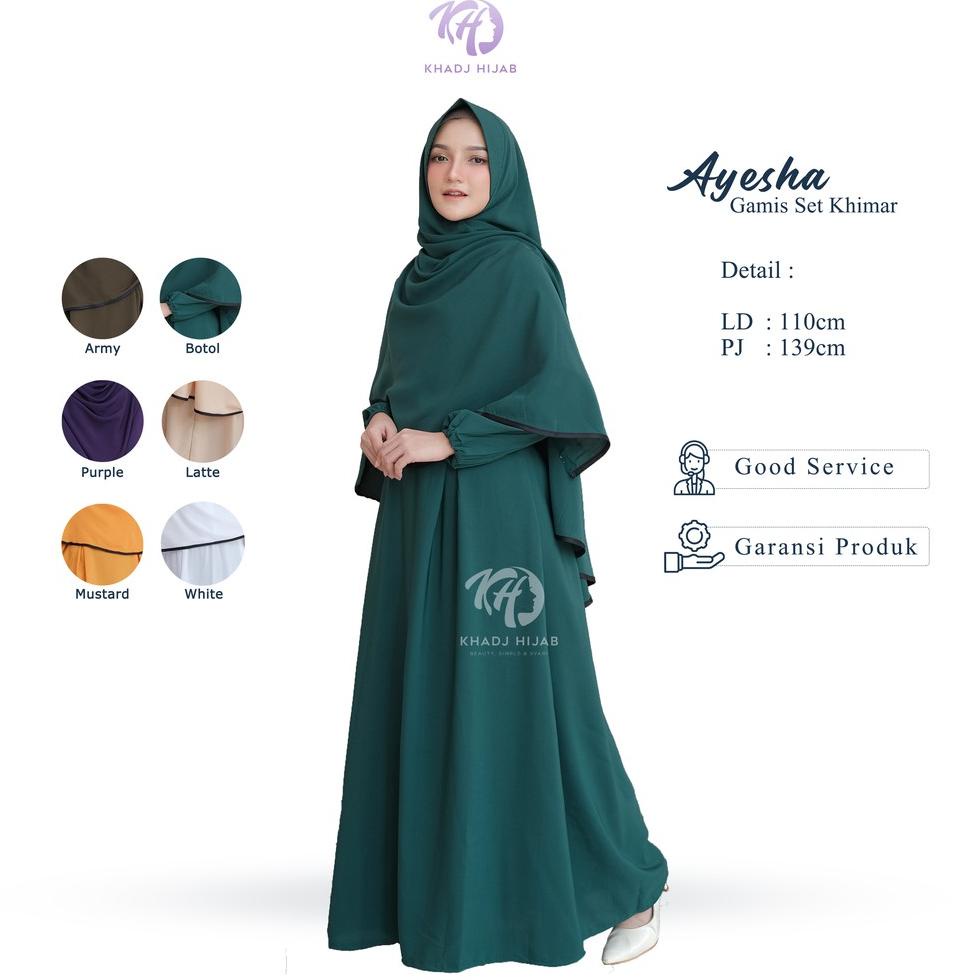 TERMURAH Khadj Hijab - Khadijah Gamis Syari Dress Set Khimar Wois Ayesha