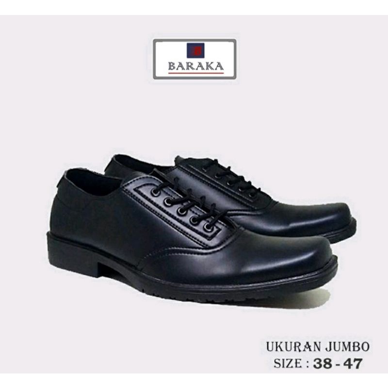 Sepat kerja Pria size JUMBO 38-47 Pantofel Tali Kantoran Hitam Kulit Sepatu Pesta Formal Big Size, 44