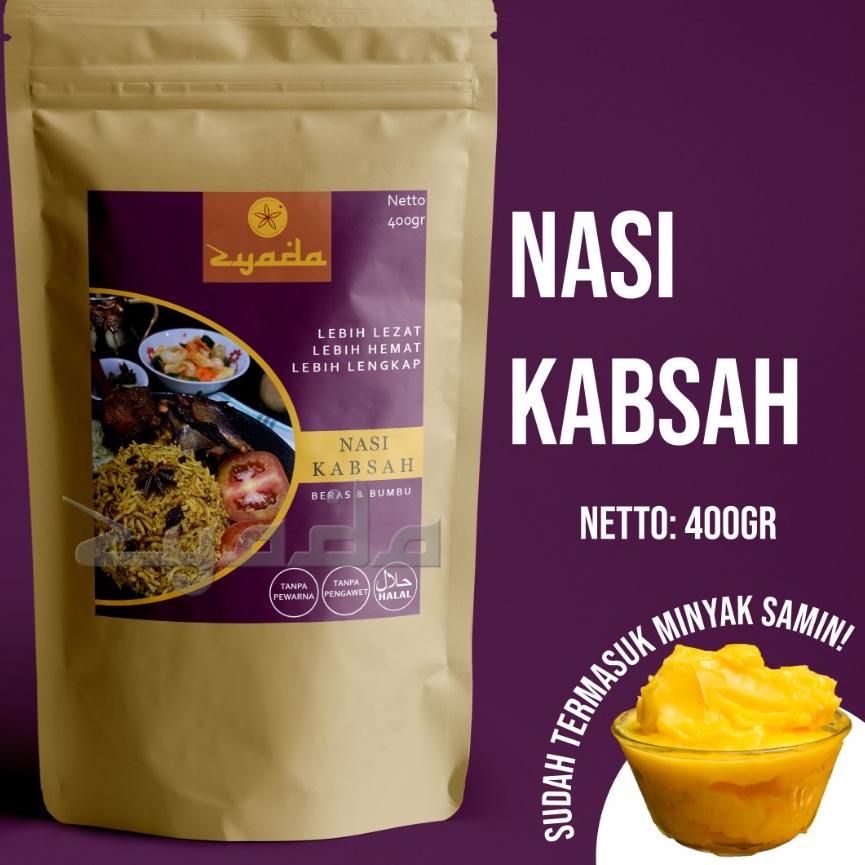 

✼ Nasi Kabsah Instan Zyada 400gr (4-5 Porsi) Beras Bumbu Kabsah Minyak Samin ♩