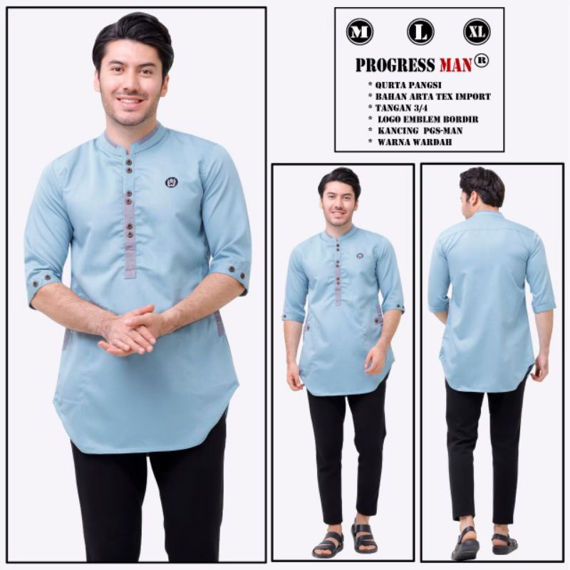 Baju Koko Kurta Pria Model Pangsi Original Progress Man