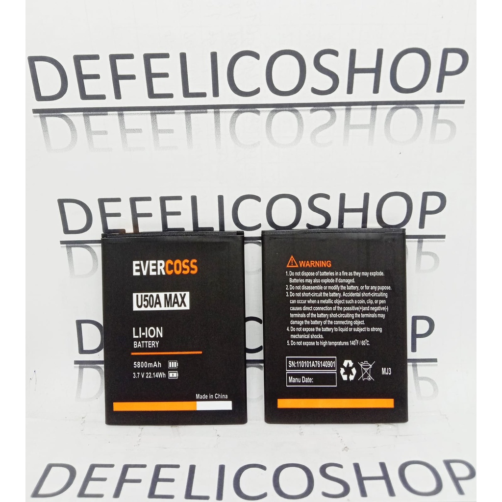 Baterai HP Evercoss U50 Max Evercross U50A Max Batre Cross Original Ori OEM Double Power Batrai Batr