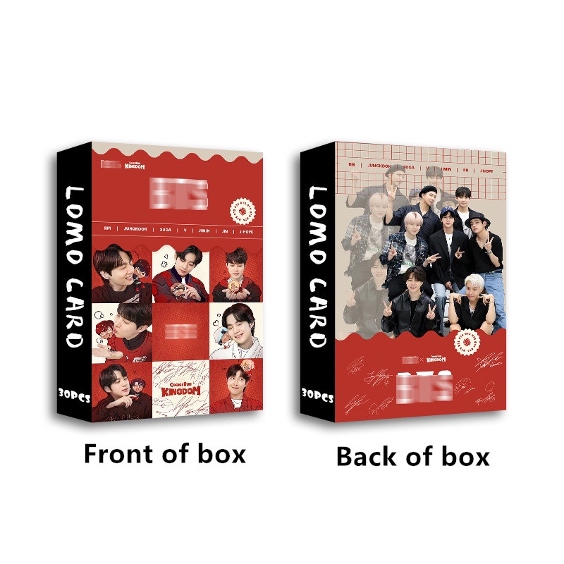 30pcs/box Bangtan Boys Kingdom Photocards V JUNGKOOK SUGA JIN JIMIN RM J-HOPE Kartu Lomo Kpop Postcards READY STOCK