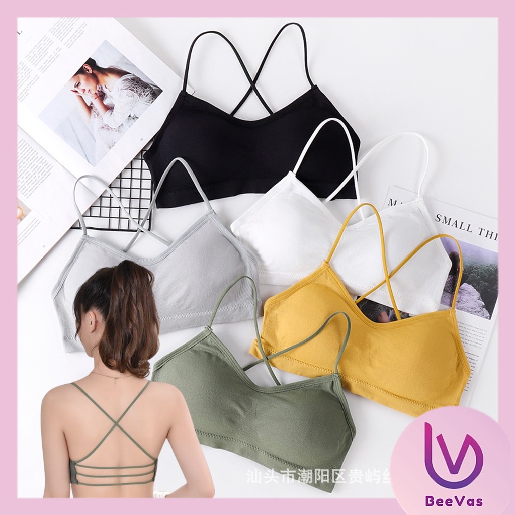 BV.ID BR1036 BRA BH Wanita Korean Tali Silang Spaghetti Fashionable Tanpa Kawat COD