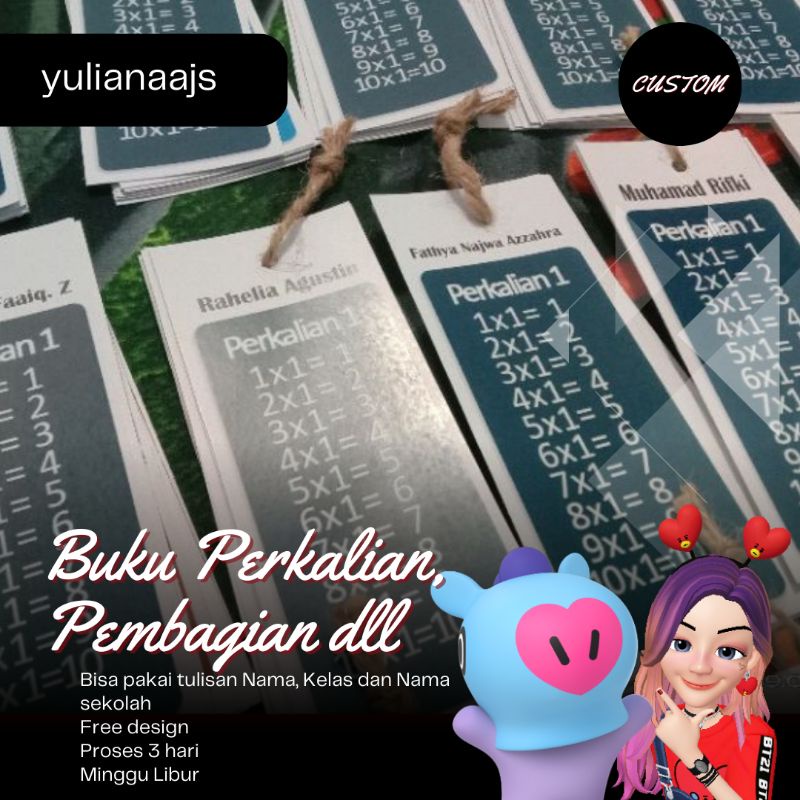 

BUKU PERKALIAN ,PEMBAGIAN ,PENGURANGAN/BISA DIBAWA KEMANA KEMANA/PENGHAFALAN MUDAH