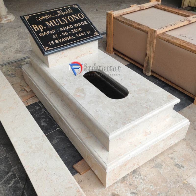 Kijingan makam kecil untuk anak batu asli marmer putih variasi nisan granit 100x50