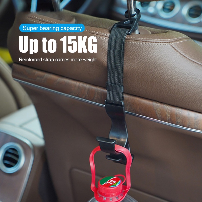 2pcs Car Back Seat Hook Multi-Fungsi Sandaran Kepala Kursi Belakang Kait Gantung Payung Holder Kursi Punggung Penyimpanan Organizer Auto Interior Aksesoris