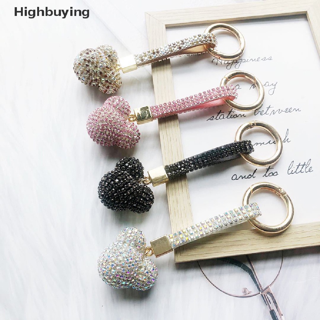 Hbid Fancy Kualitas Tinggi Mickey Berlian Imitasi Gantungan Kunci Mobil Ransel Earphone Gantungan Kunci Tas Liontin Wanita Car Key Ring Glory