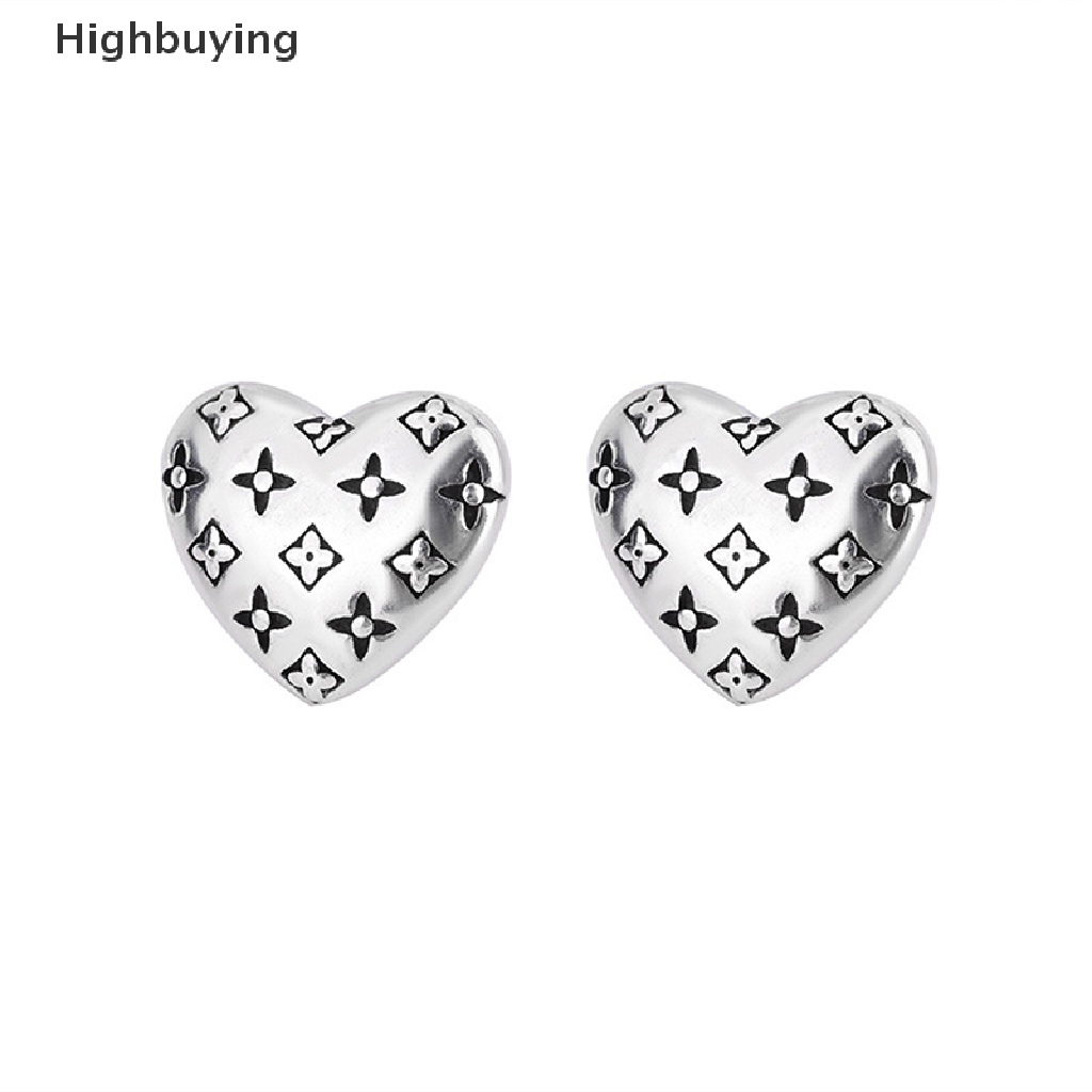 Hbid 1pasang925 Perak Fashion Cinta Hati Anting Bintang Bunga Clover Stud Earrings Vintage Fashion Pribadi Perhiasan Minimalis Halus Glory