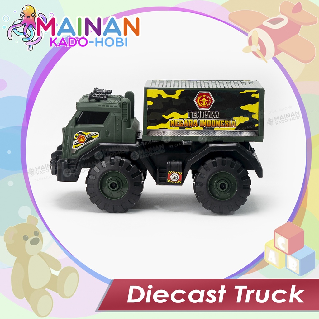 KADO HADIAH ULANG TAHUN MAINAN ANAK LAKI MINIATUR DIECAST ARMY TRUCK TENTARA TNI