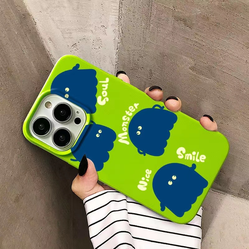 IPHONE Ins Pola Hantu Cocok Untuk Iphone14 14pro 14plus 13 13mini 13pro 13prm iPhone12 7Plus 8Plus Xr XS 13 12mini Pro Max TPU Empat Sudut Casing Ponsel Tahan Guncangan