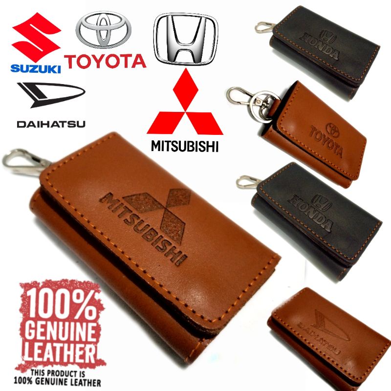 Gantungan kunci mobil full kulit asli original dompet STNK mobil kulit