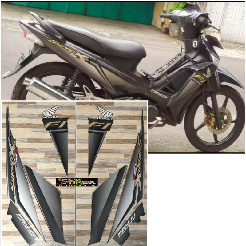 striping original Honda Supra X 125 R FI 2009 hitam silver tahun 2009