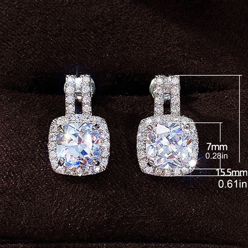 Pea Hot Cubic Zirconia Stud Earrings Untuk Wanita Berkualitas Tinggi Perak Disepuh Telinga Tindik Aksesoris Fashion Perhiasan Serbaguna