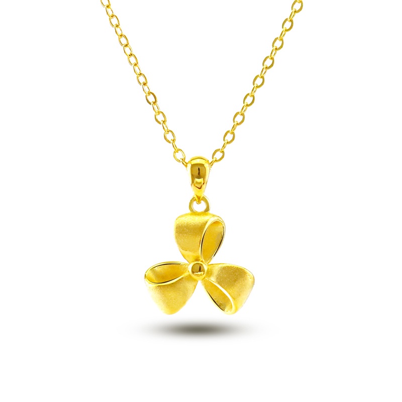Goldkingdom Perhiasan Fashion Emas Asli Kadar 375Bangkok Aksesoris Ready Stock Kalung Tulang Selangka Busur Wanita Proses Lapis Emas Minimalis Lucu