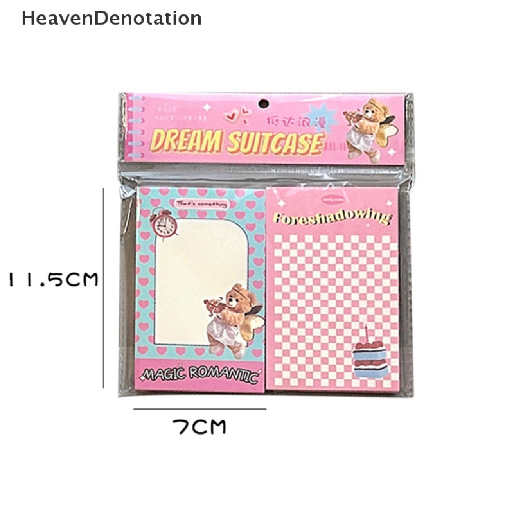 [HeavenDenotation] 160lembar Korea ins Retro Beruang Memo Pad Lucu Alat Tulis N Waktu Sticky Notes Portable Notepad Sekolah Kantor Supply HDV