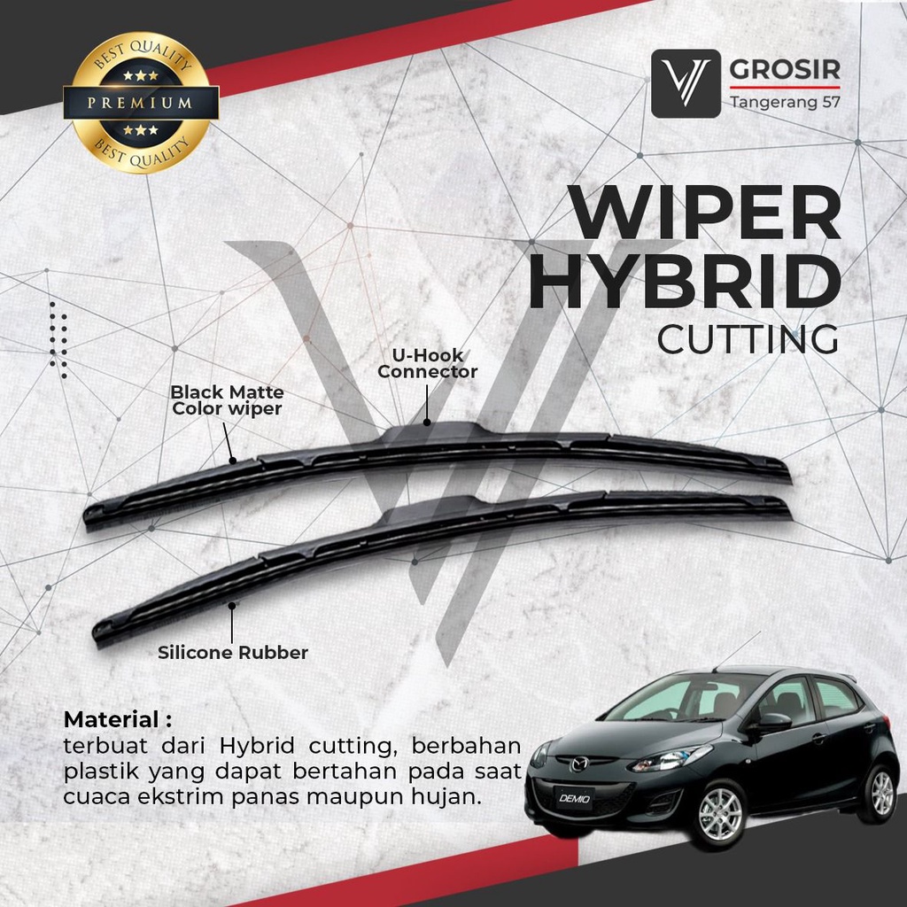 WIPER MAZDA 2 MAZDA2 2007-2014 HYBRID 2 PCS