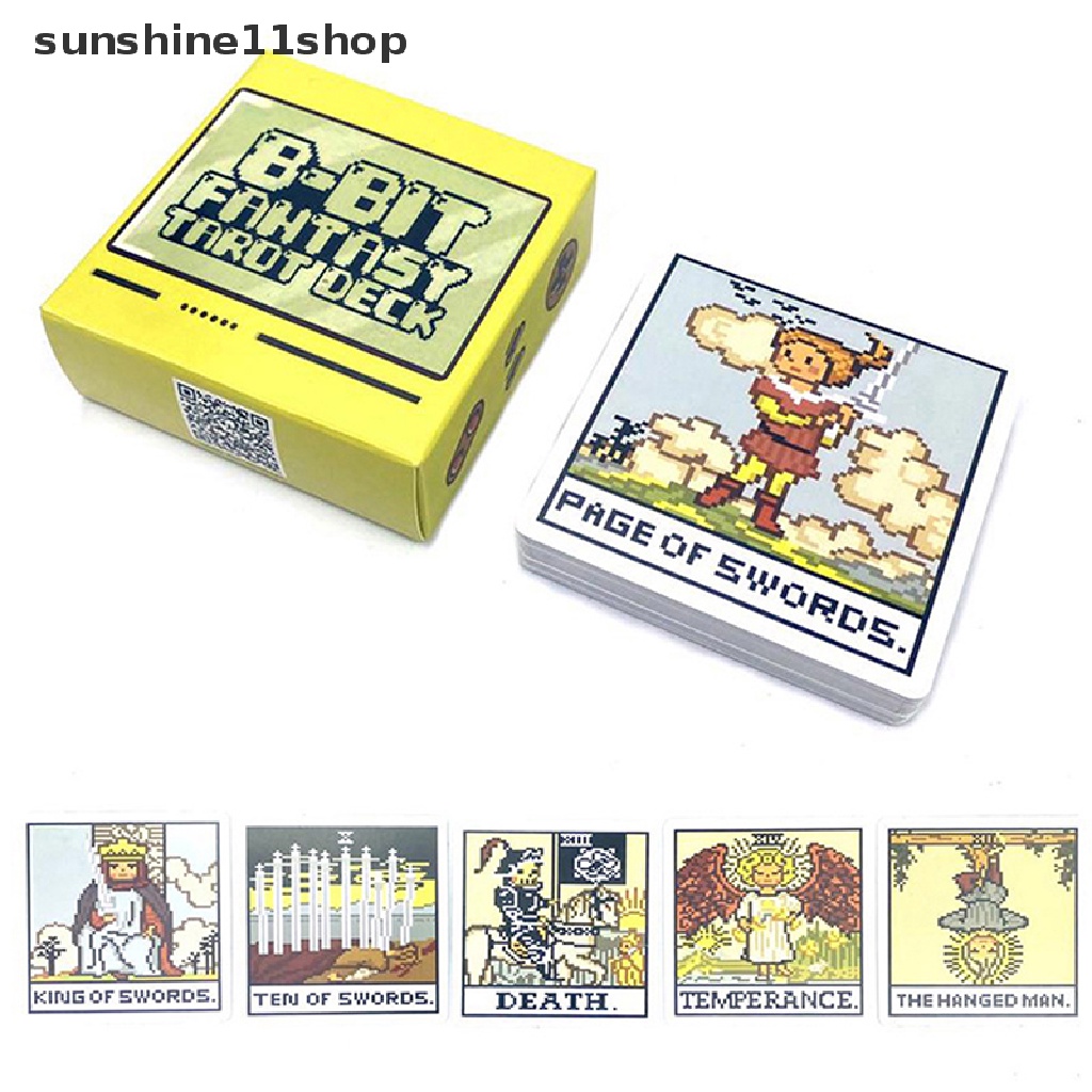 Sho 1Box 8bit Fantasy Tarot Deck Card Ramuan Ramalan Keluarga Party Board Game N