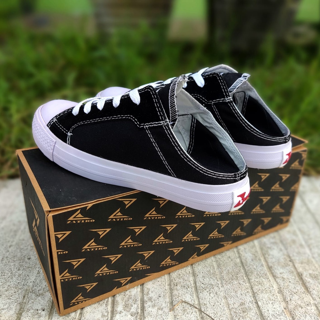 Sepatu Sneakers Classic Hitam Gaul Gaya Unisex Pria Wanita Fashion Lokal Zatiro Sepatu Sekolah SMP SMA KULIAH KERJA Sport Tali Casual
