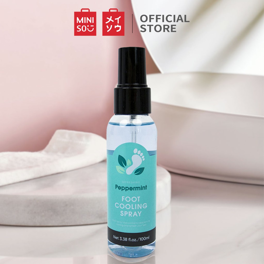 COD DENPASAR MINISO Peppermint Foot Cooling Spray Kaki Penghilang Bau Kaki Pengharum Kaki Deodoran K