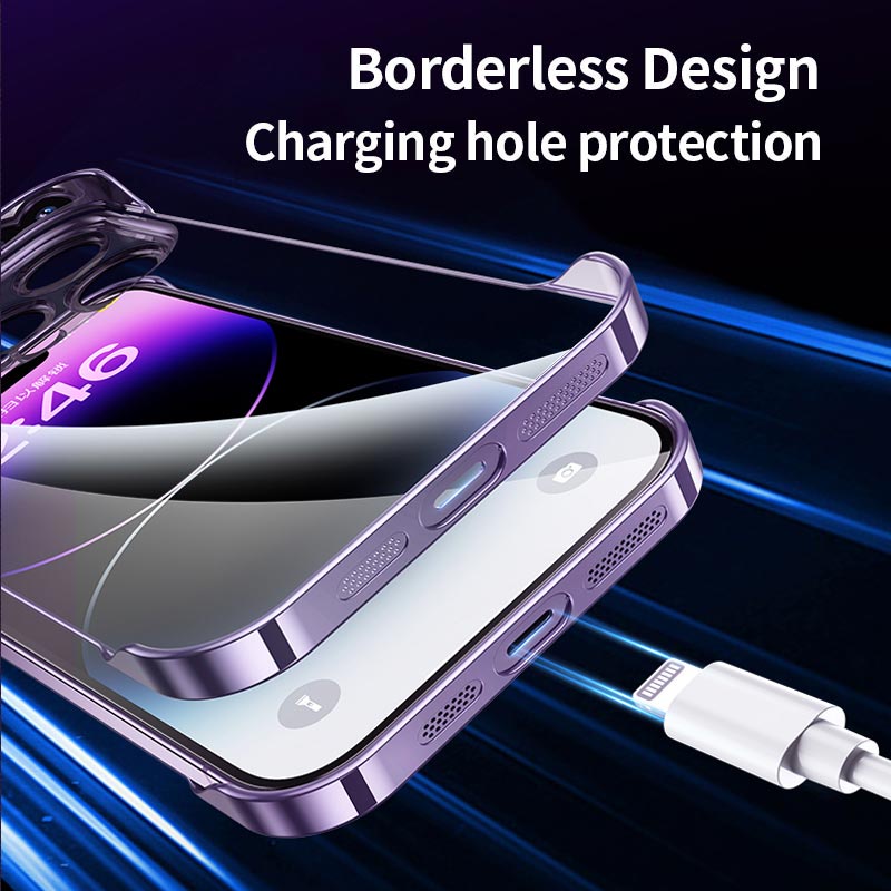 IPHONE Kualitas Mewah Baru Transparan Perasaan Canggih electroplating Sederhana Jatuh-Bukti Pria Dan Wanita full Tas Untuk Iphone14 13 12 11 Promax14 Plus Shockproof Back Cover