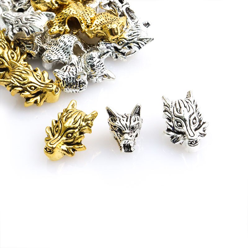 Charms Spacer Beads Wholesale 1 Pcs Wolf Head Spacers Bead