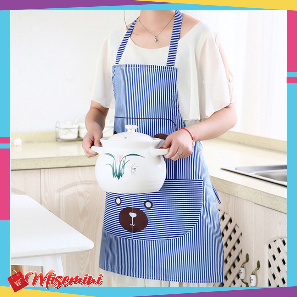 Ⓜ️𝟎𝟒𝟓 𝐒𝐮𝐫𝐚𝐛𝐚𝐲𝐚Ⓜ️Celemek Dapur Apron Masak Anti Air Celemek Motif Karakter Kartun Beruang Waterproof