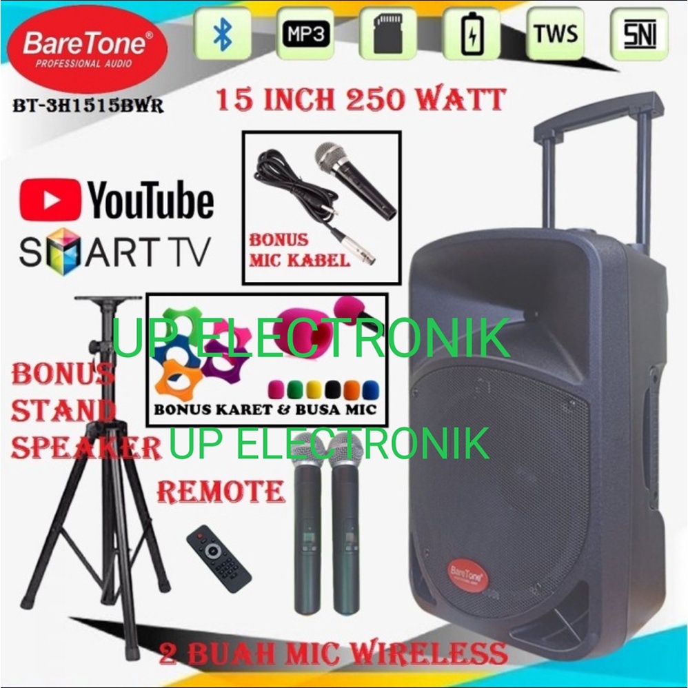 Baretone 15 bwr Speaker Aktif Portable Bluetooth meeting BT-3H1515BWR