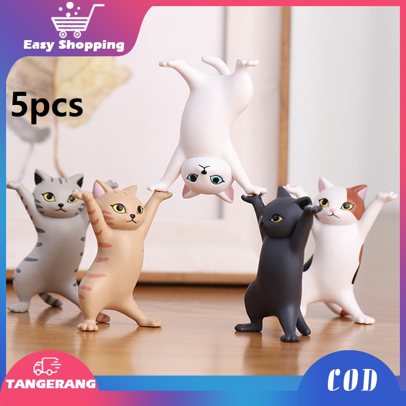 5pcs Dancing Cat Holder Multifungsi Cat Stand Holder Untuk Pen AirPods Holder