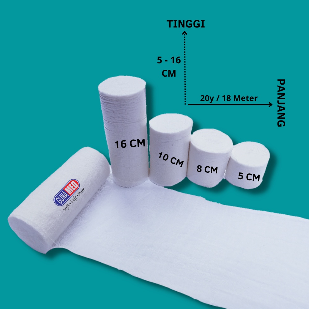 COD/ GUNAMED KASA gulung kasa steril 16 cm x 20 yard - 16cm x 20yard