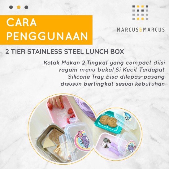 M&amp;M | 2 Tier Stainless Steel Lunch Box - Rainbow | Kotak Makan 2 susun