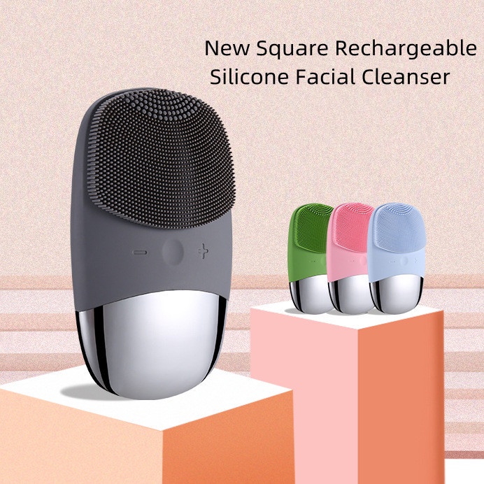 New rechargeable silicone facial cleanser/Pembersih Wajah Elektrik/introducer/Pembersih Pori Ultrasonik Anti Air