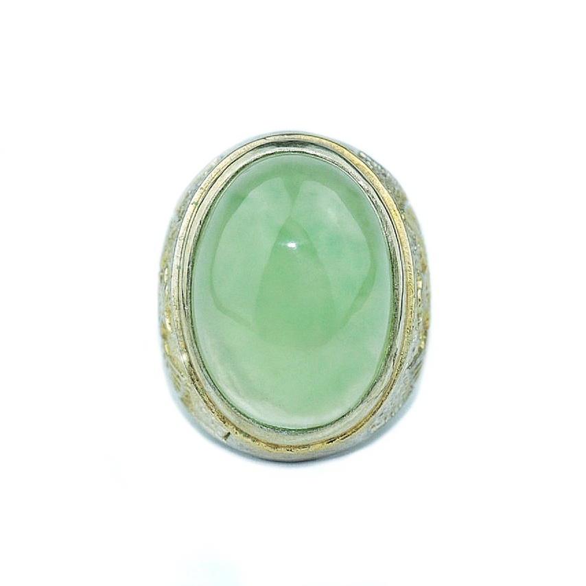 Cincin Opal Yellowish Green Natural Batu Permata Free Memo