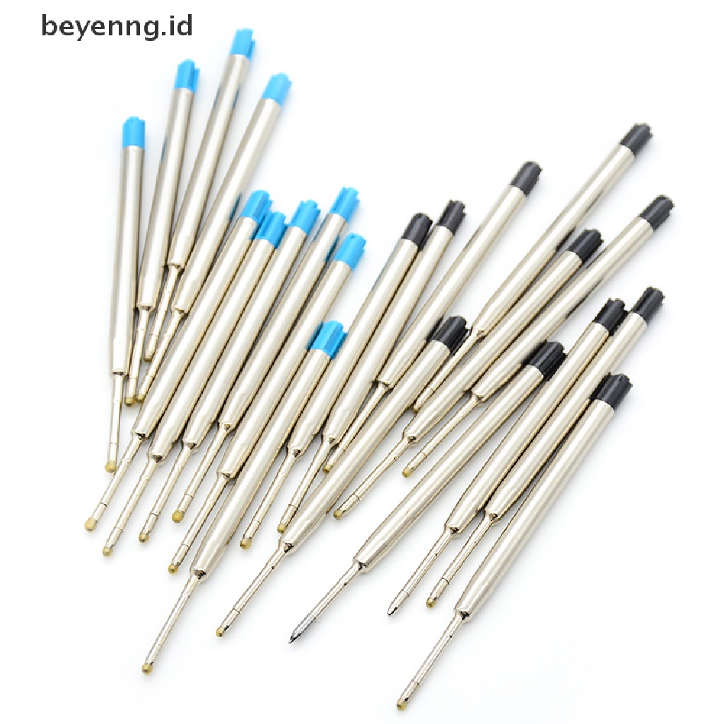 Beyen 10pcs Tinta Biru parker style standard 1.0mm ballpoint pen refills nib medium ID