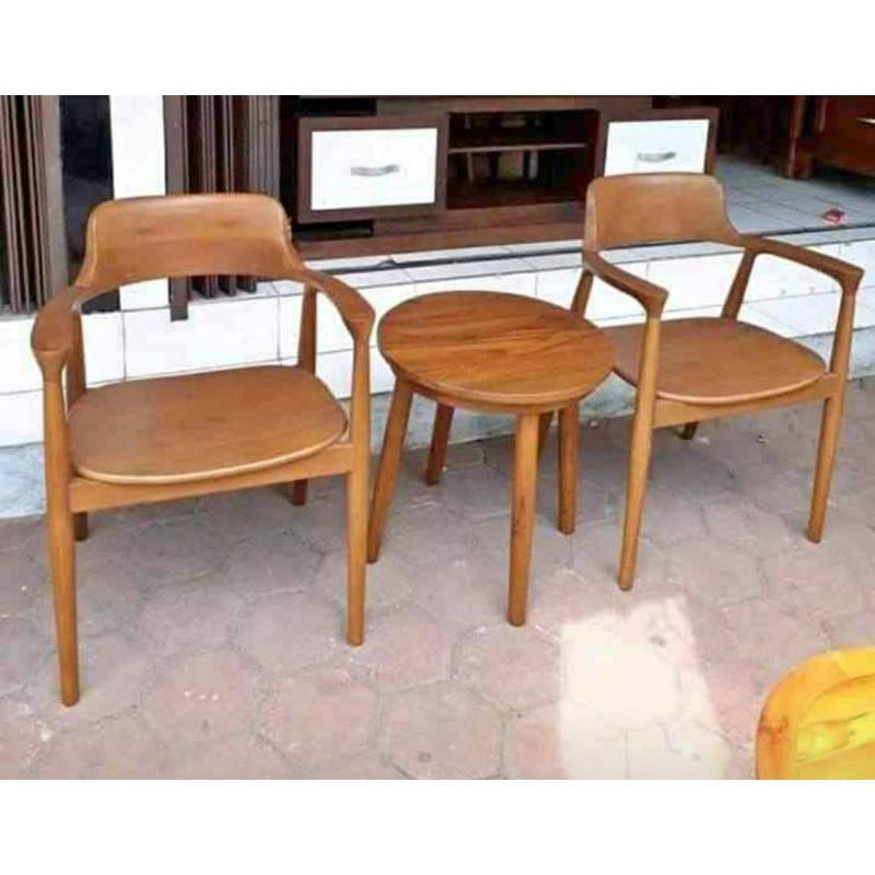 KURSI TERAS HEROSHIMA SET KURSI MEJA SANTAI BAHAN KAYU JATI JEPARA (di kirim langsung dari Kota Jepa