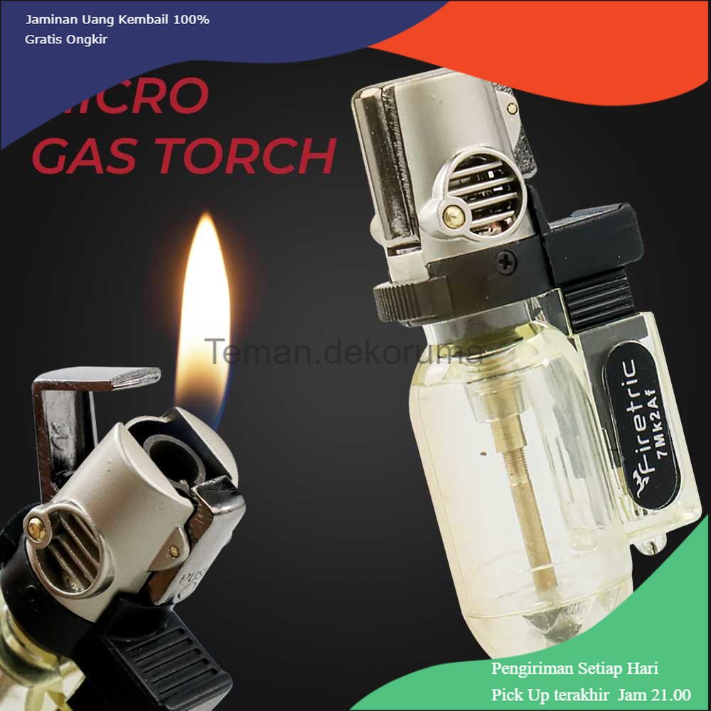 TD - HTA Firetric Tin Pioneer Windproof Powerful Micro Gas Torch Flame - 7MK2AF