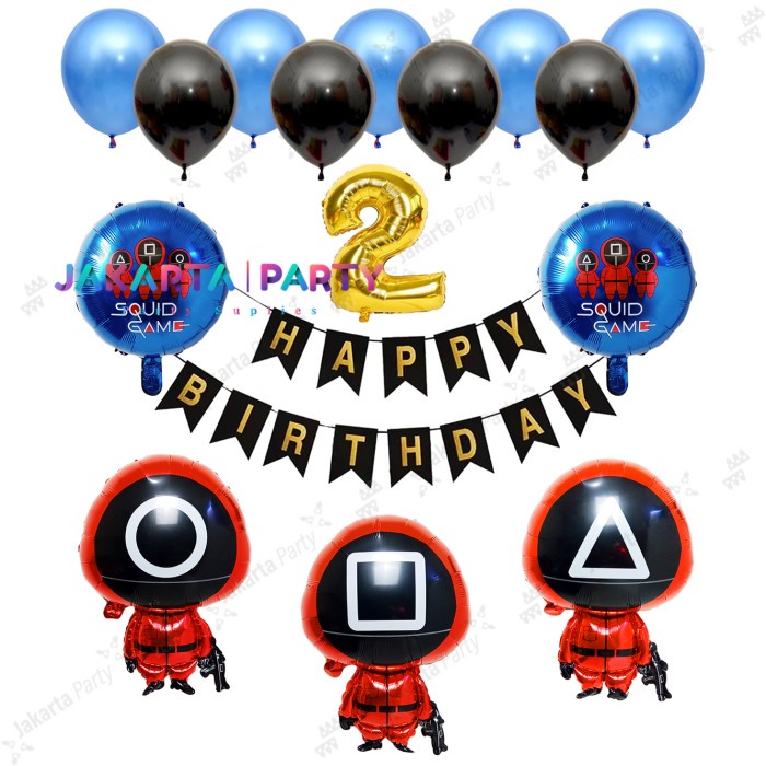 Paket Dekorasi Ultah Tema Squidgame #6/ Paket Set Balon Dekorasi Ultah