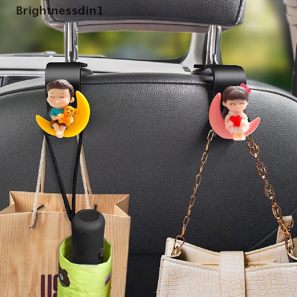 [Brightnessdin1] 2 Pcs Kreatif Mobil Hook Kartun Lucu Kursi Belakang Gantung Kait Interior Mobil Penyimpanan Pemegang Kait Butik