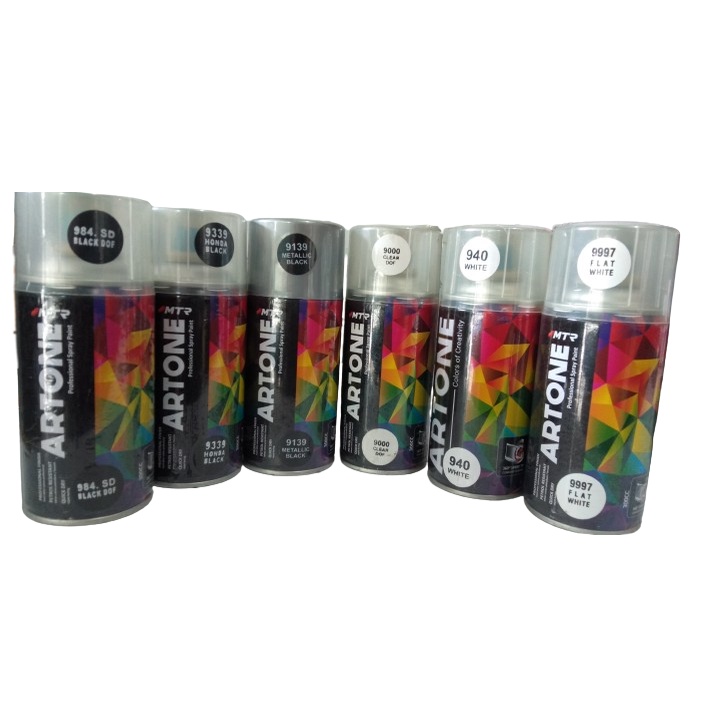 CAT SPRAY ARTONE/ CAT SPRAY LOGAM/ BESI/ VELEG HITAM, PUTIH, KUNING