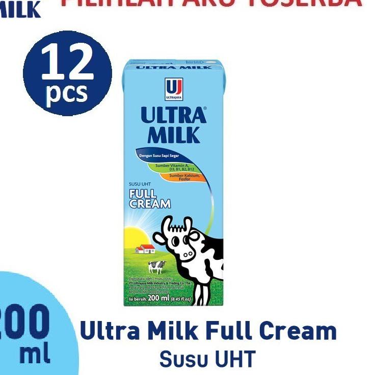 

♤ Susu Ultra Full Cream - 200 ml - (HARGA 12 PCS) ☺