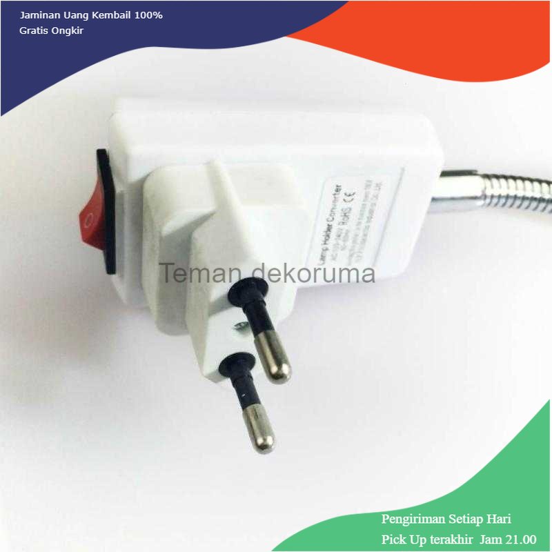 TD - LMP MING&amp;BEN Fitting Lampu Bohlam Adjustable EU Plug 240V E27 with Switch - SN3851