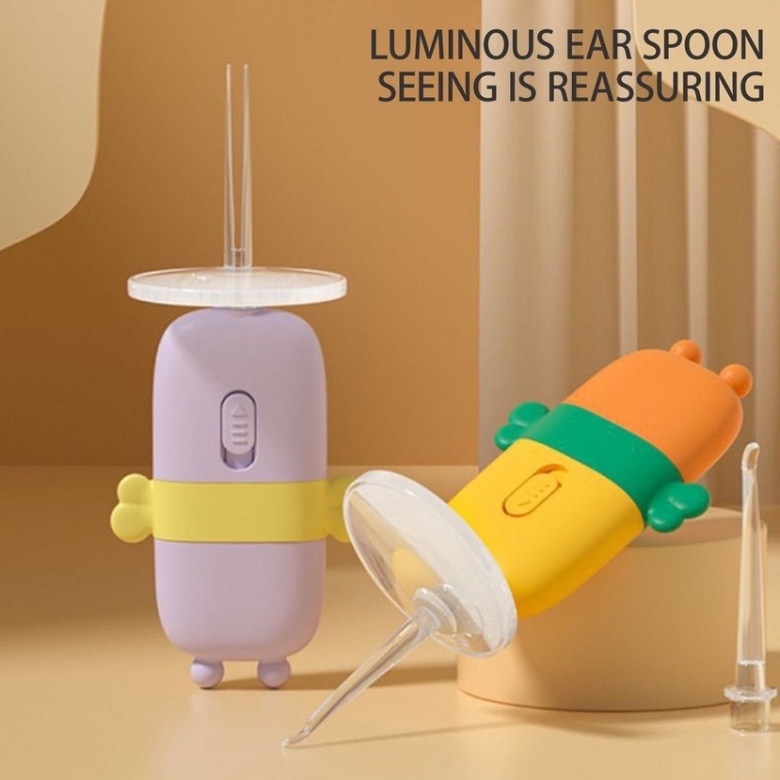 Lusn Korek Kuping Bahan Silikon Dengan Lampu luminous Untuk Bayi / Anak