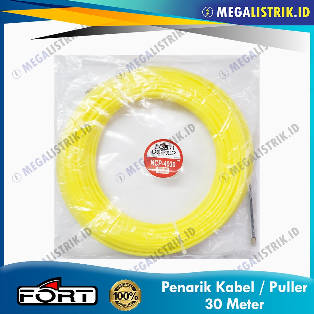 FORT NYLON CABLE PULLER 30M / PENARIK KABEL 30 METER / TRACK PER / TREKPER 4MM KUNING